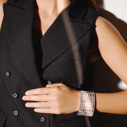 Браслет, Белое золото 750 пробы с бриллиантами