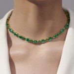 Transformable necklace, 18-carat yellow gold with emeralds