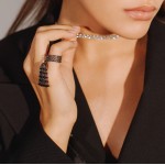 Ring, 18-karat black gold with black diamonds