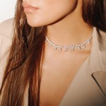Necklace, 18-carat white gold with diamonds