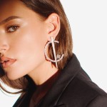 Earrings, 18-carat white gold with diamonds