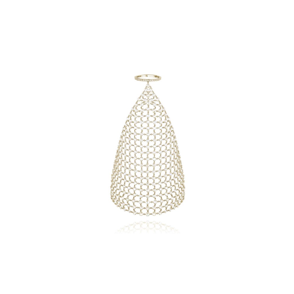 Diamond glove, 18k yellow gold with diamonds
