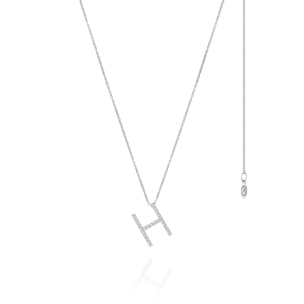 Necklace, 18-carat white gold with diamonds