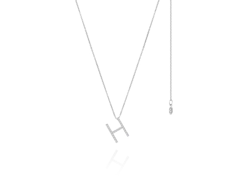 Necklace, 18-carat white gold with diamonds