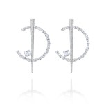 Earrings, 18-carat white gold with diamonds