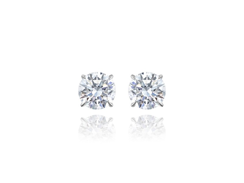 Earrings / Studs, 18-carat white gold with diamonds