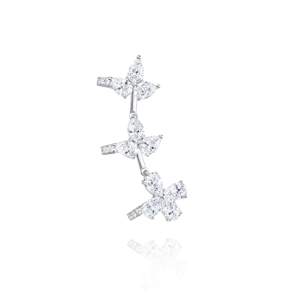 Kaff earring, 18-carat white gold with diamonds