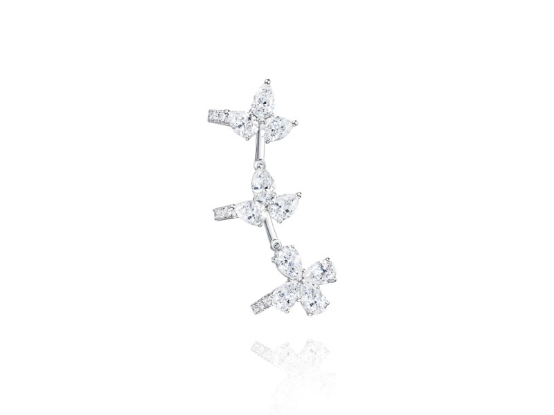 Earrings, 18-carat white gold with diamonds