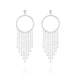 Earrings, 18-carat white gold with diamonds