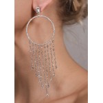 Earrings, 18-carat white gold with diamonds