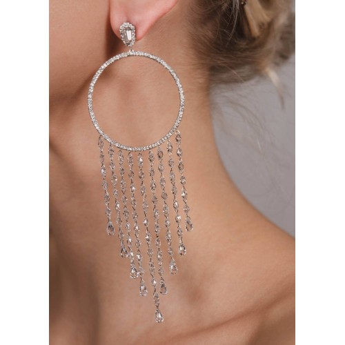 Earrings, 18-carat white gold with diamonds Earrings, 18-carat white gold with diamonds