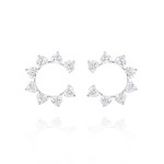 Earrings, 18-carat white gold with diamonds