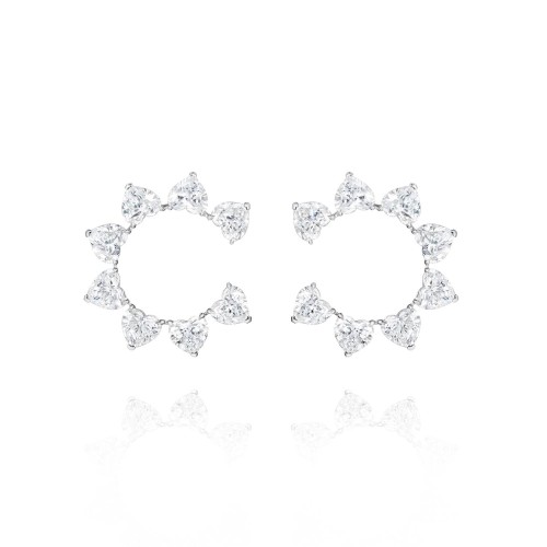 Серьги, Белое золото 750 пробы с бриллиантами