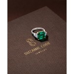 Ring 18-carat white gold with emeralds