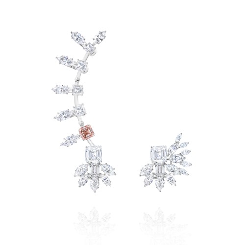 Kaff earring, 18-carat white gold with pink diamonds Kaff earring, 18-carat white gold with pink diamonds