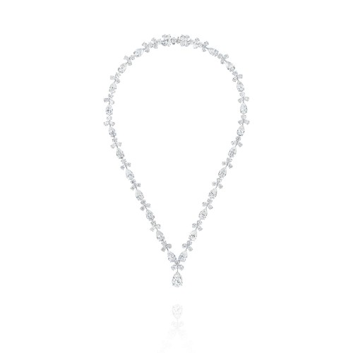 Necklace, 18-carat white gold with diamonds