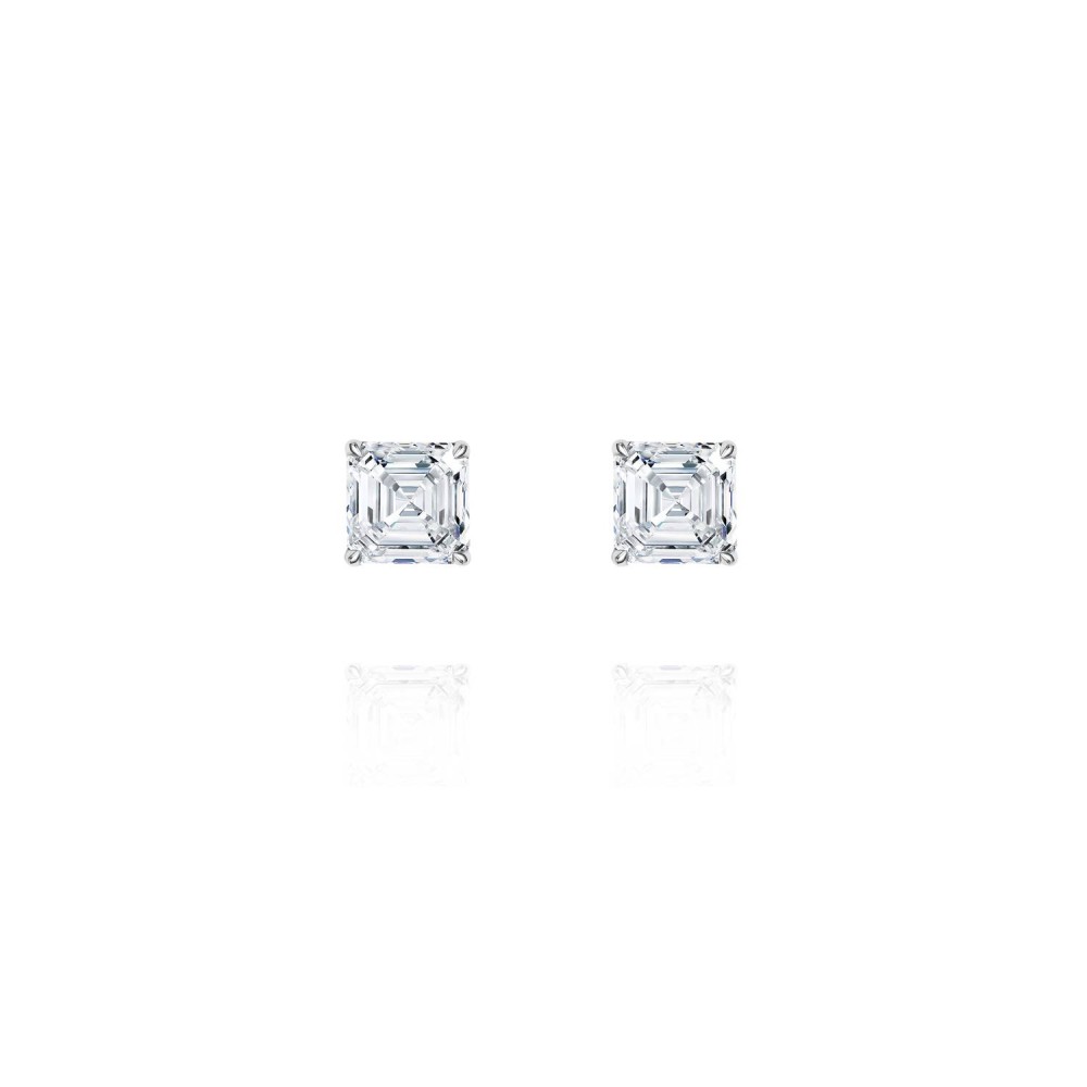 Stud earrings, 18-carat white gold with diamonds