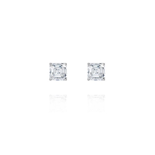 Stud earrings, 18-carat white gold with diamonds