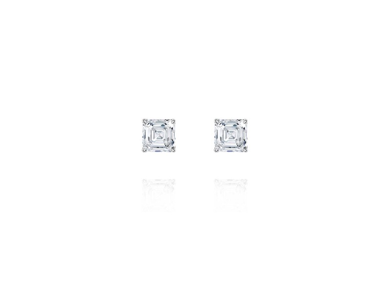 Stud earrings, 18-carat white gold with diamonds