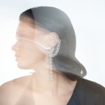 Cuff earring, 18-carat white gold with diamonds