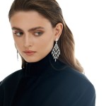 Earrings, 18-carat white gold with diamonds