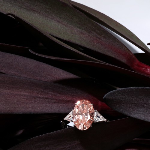 Ring, 18-carat white gold with pink diamonds Ring, 18-carat white gold with pink diamonds