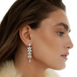 Earrings, 18-carat white gold with diamonds