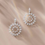 Earrings, 18-carat white gold with diamonds