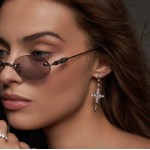 Earring, 18-carat white gold with diamonds
