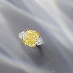 Ring, 18-carat white gold with diamonds and yellow diamonds