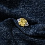 Ring, 18-carat white gold with diamonds and yellow diamonds
