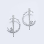 Earrings, 18-carat white gold with diamonds