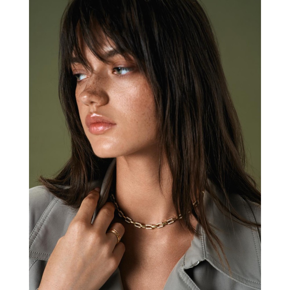 Чокер, Желтое золото 750 пробы с бриллиантами