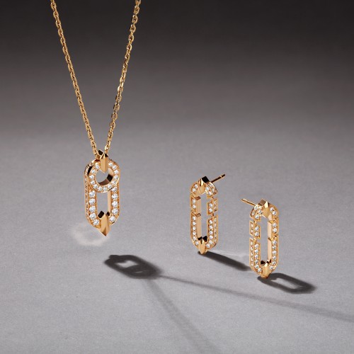 Earrings, 18-carat yellow gold with diamonds Earrings, 18-carat yellow gold with diamonds