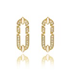 Earrings, 18-carat yellow gold with diamonds