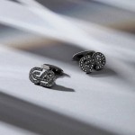 Cufflinks, 18-carat black gold with diamonds