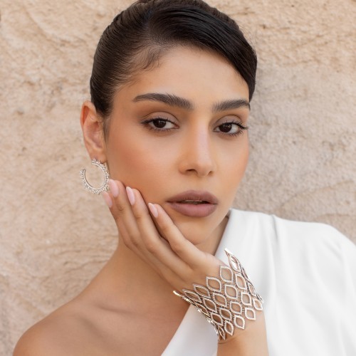 Браслет, белое золото 750 пробы с бриллиантами