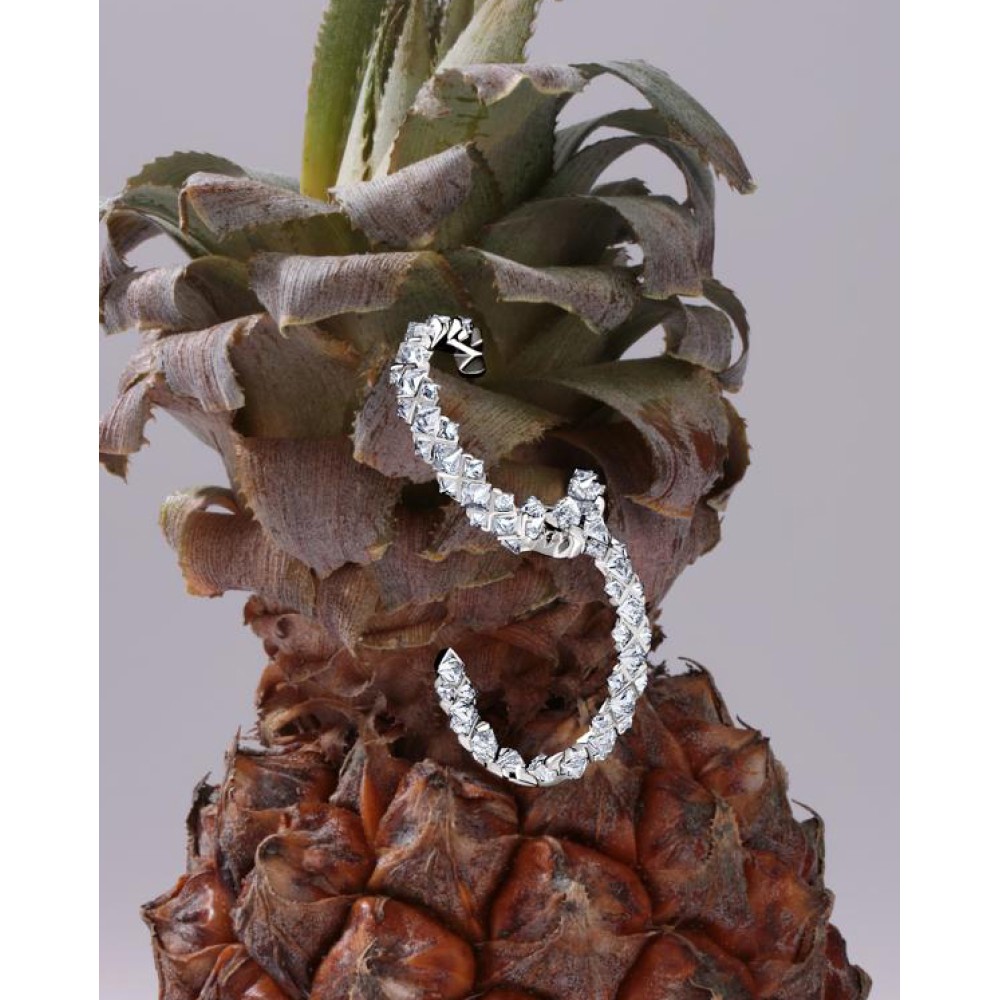 Серьги, Белое золото 750 пробы с бриллиантами