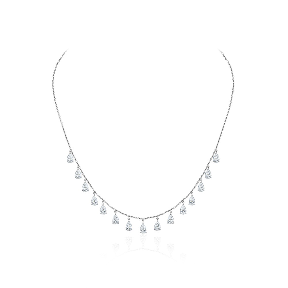 Necklace 18-carat white gold with diamonds