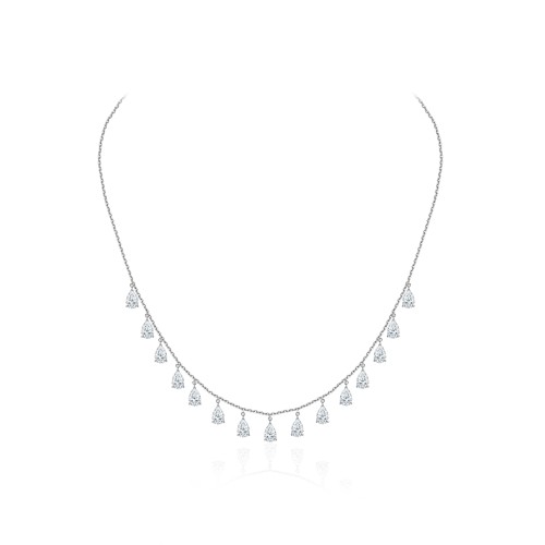 Necklace 18-carat white gold with diamonds