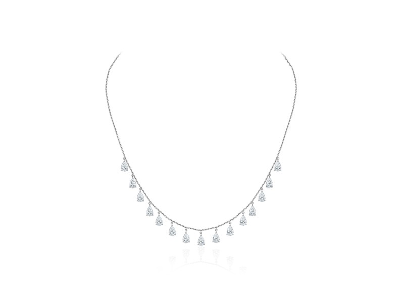 Necklace 18-carat white gold with diamonds