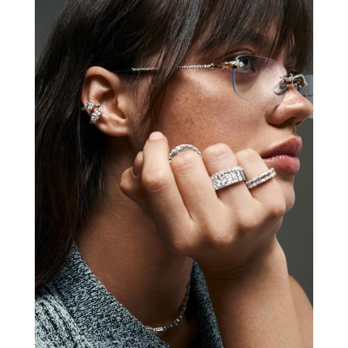 Серьга Кафф, Белое золото 750 пробы