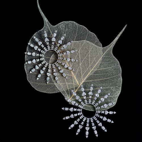 Earrings, 18-carat white gold with diamonds Earrings, 18-carat white gold with diamonds