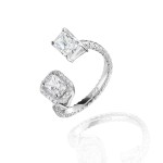 Ring, 18-carat white gold with diamonds