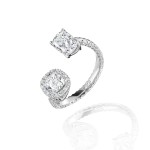 Ring, 18-carat white gold with diamonds