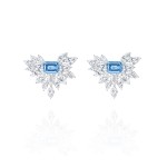 Earrings, 18-carat white gold with diamonds