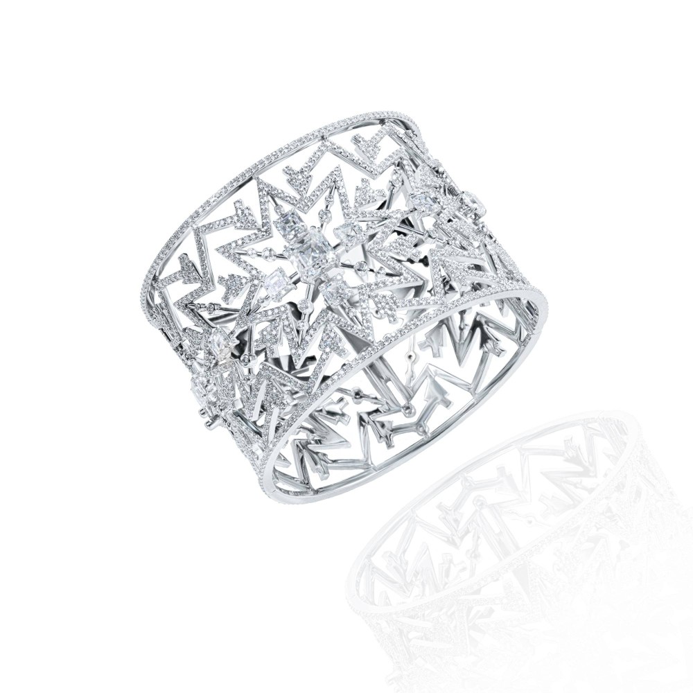 Bracelet, 18-carat white gold with diamonds