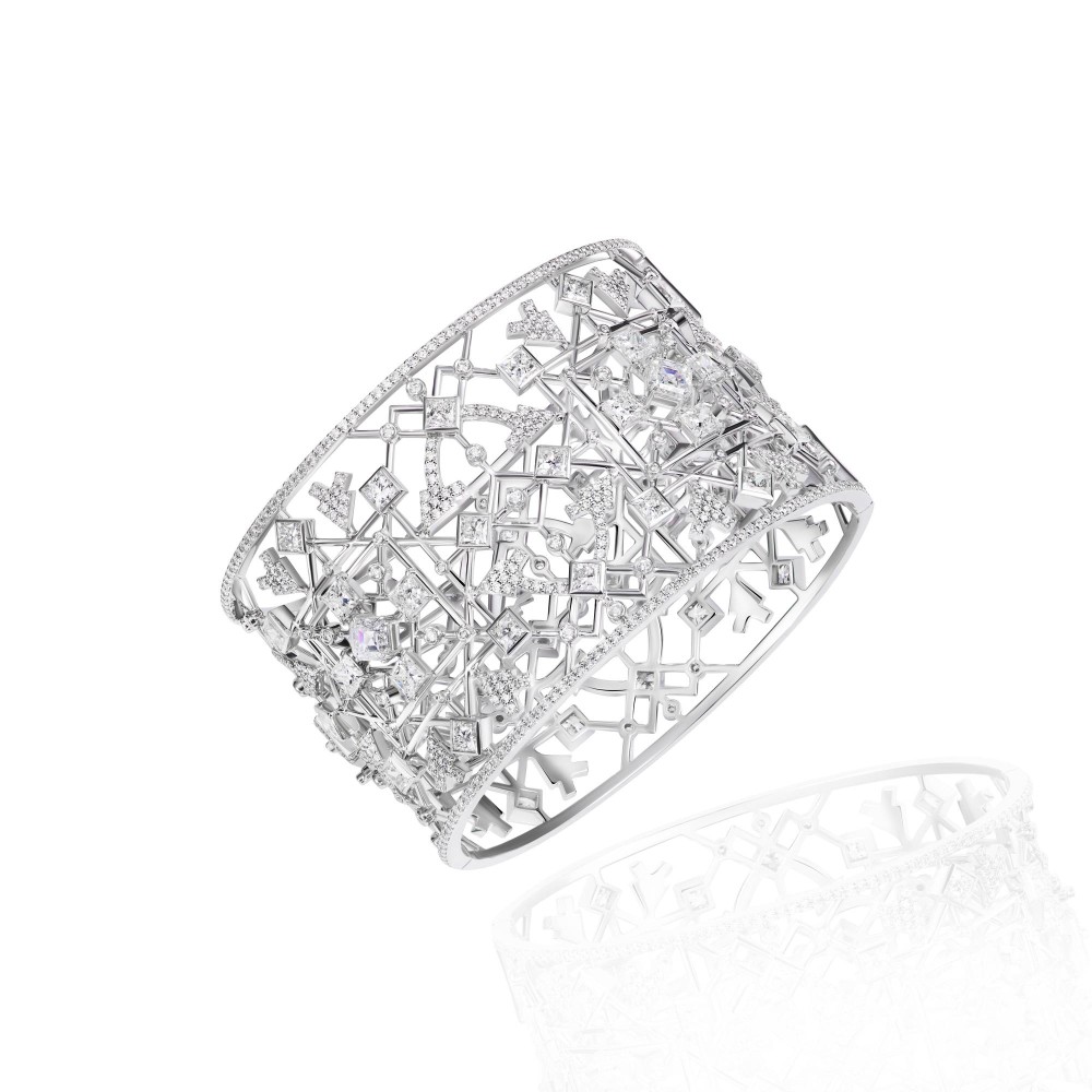 Bracelet, 18-carat white gold with diamonds