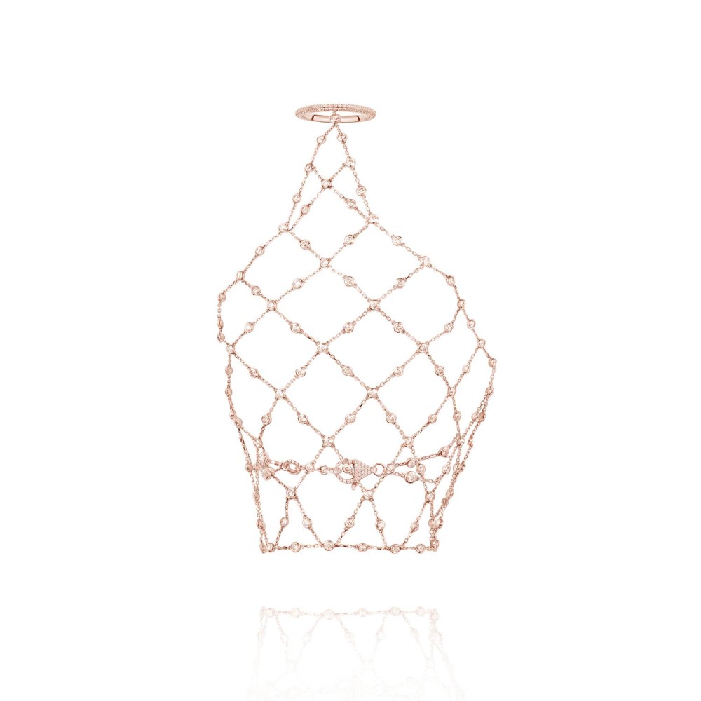 Diamond glove, 18k rose gold with diamonds