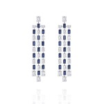 Earrings, 18-carat white gold with diamonds and sapphires